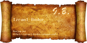 Izrael Bodor névjegykártya
